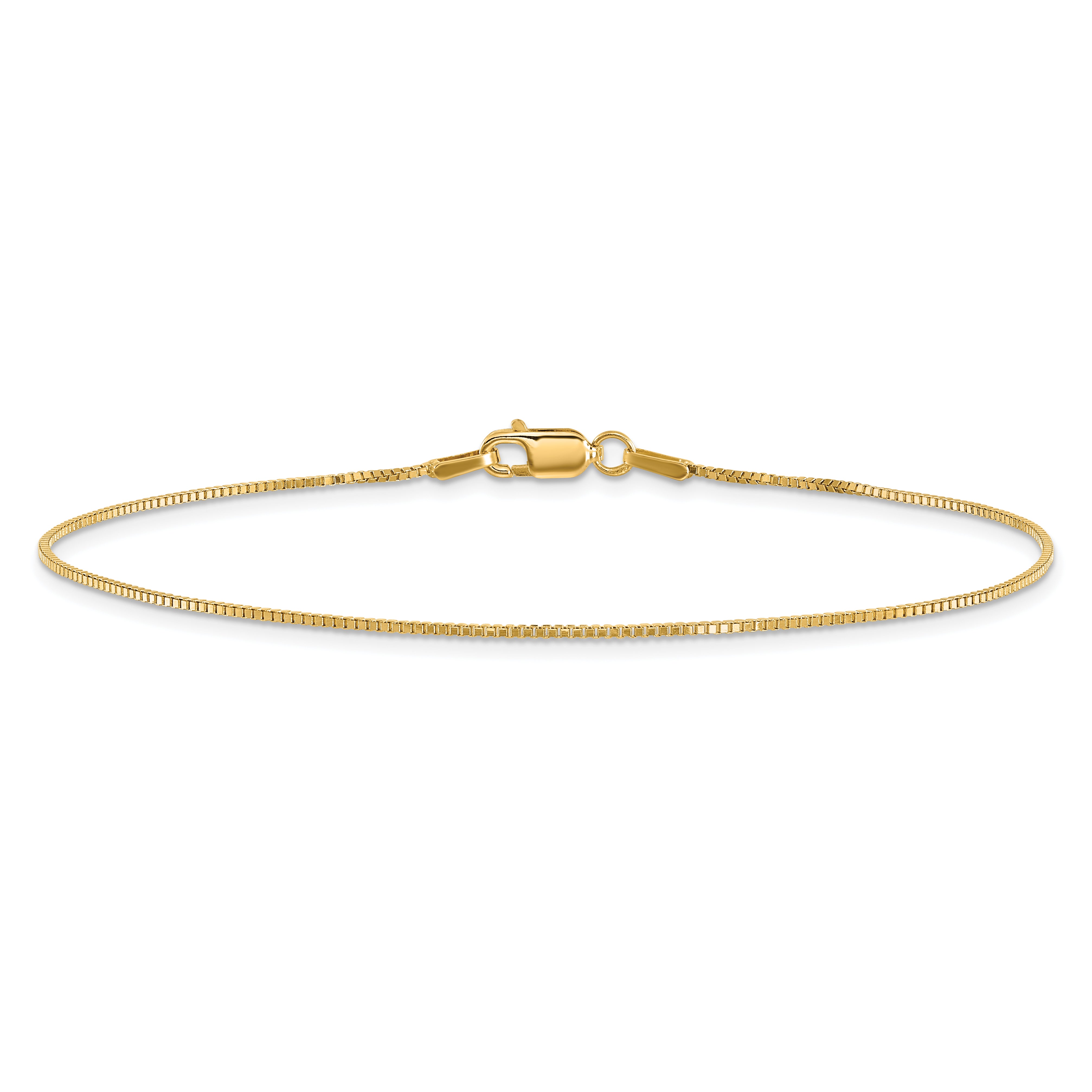 10k .95mm Box Chain Anklet