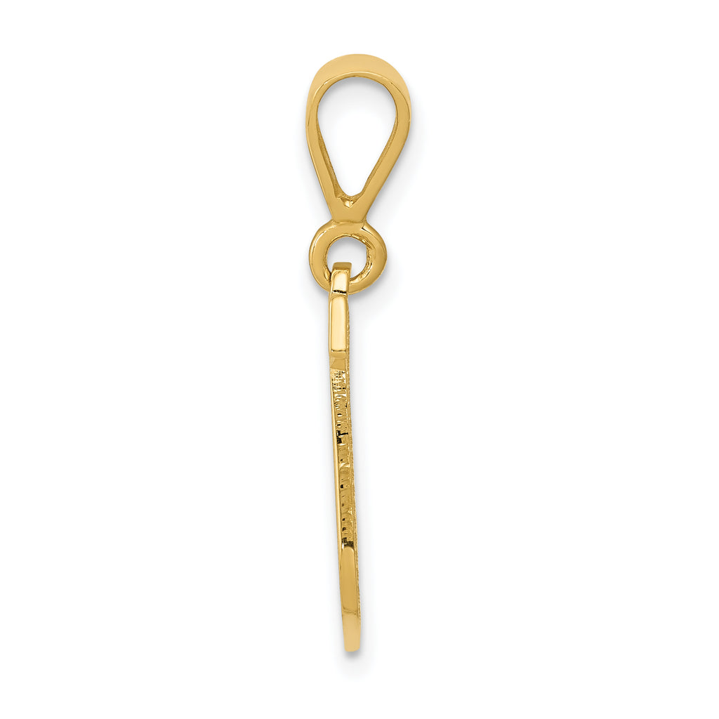 10KY Initial J Pendant