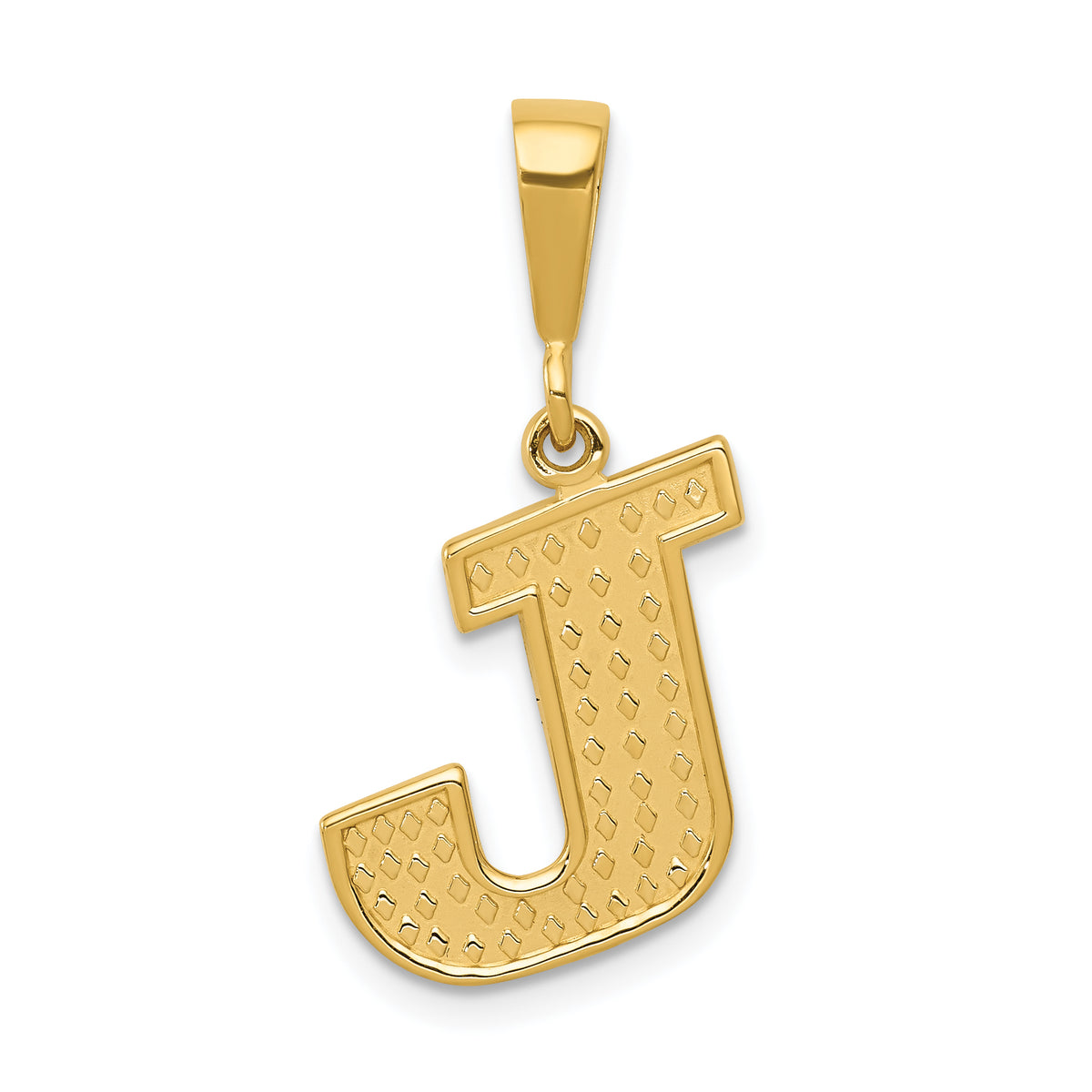 10KY Initial J Pendant