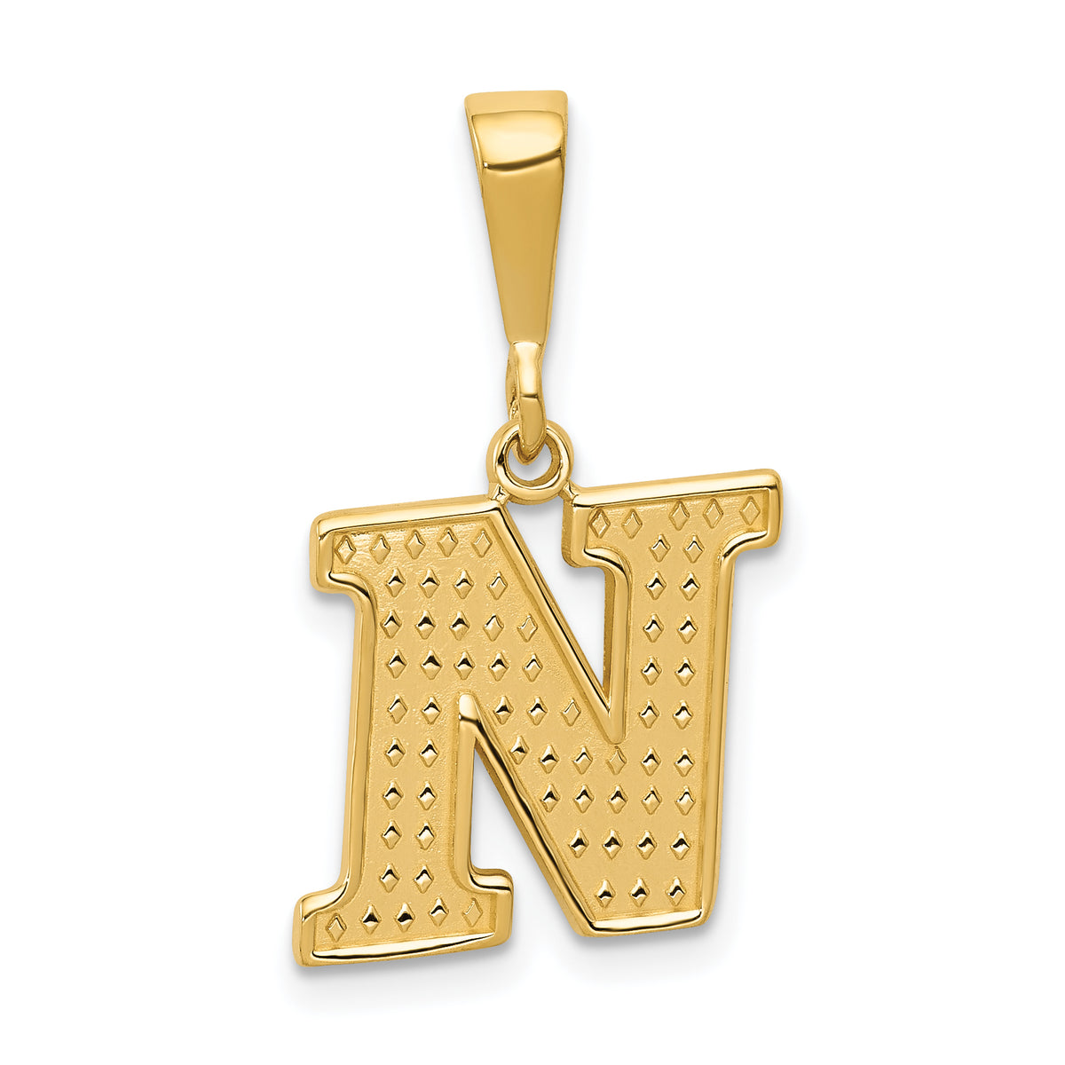 10KY Initial N Pendant