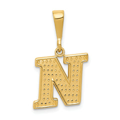 10KY Initial N Pendant