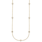 10K Polished CZ 7 Station Necklace