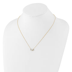 10K Polished 3-Stone CZ Necklace