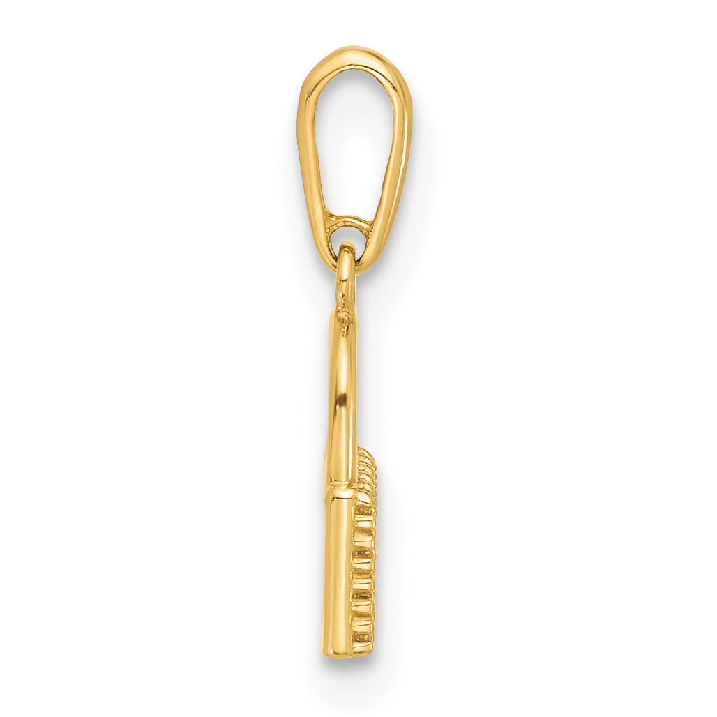 10K Polished CZ Lock Charm Secondary image