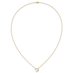 10K Polished CZ Heart Necklace