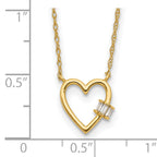 10K Polished CZ Heart Necklace