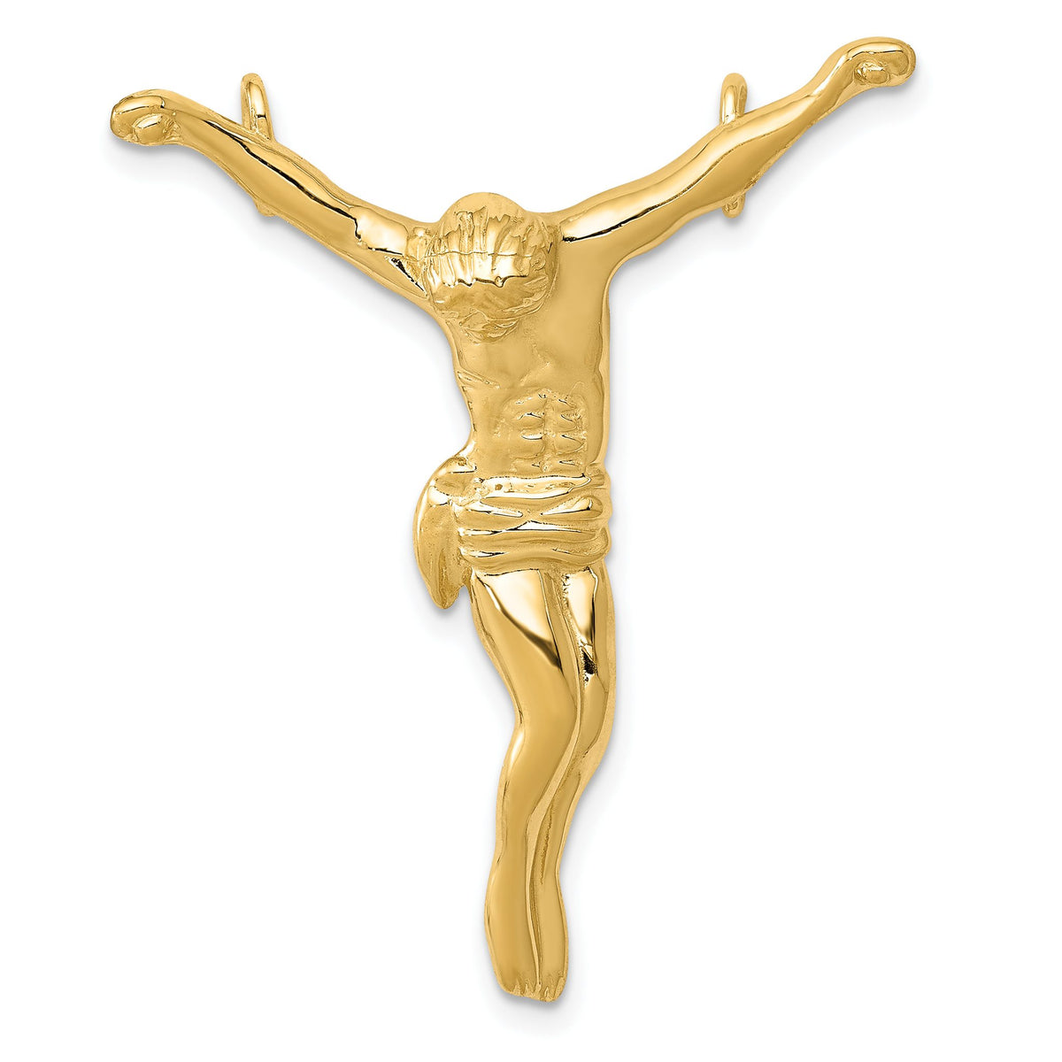 Corpus Crucifix Slide Pendant in 10K Yellow Gold, 40mm - Sophia Jewelers Main image