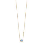 10K Polished CZ Enameled Elephant Necklace