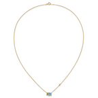 10K Polished CZ Enameled Elephant Necklace
