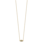 10K Polished CZ Evil Eye Necklace