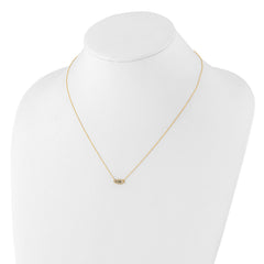 10K Polished CZ Evil Eye Necklace