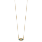 10K Polished CZ Evil Eye w/2 in ext Necklace