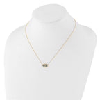 10K Polished CZ Evil Eye w/2 in ext Necklace