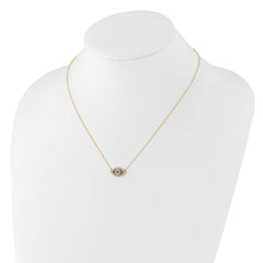 10K Polished CZ Evil Eye w/2 in ext Necklace