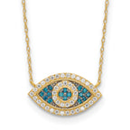 10K Polished CZ Evil Eye w/2 in ext Necklace