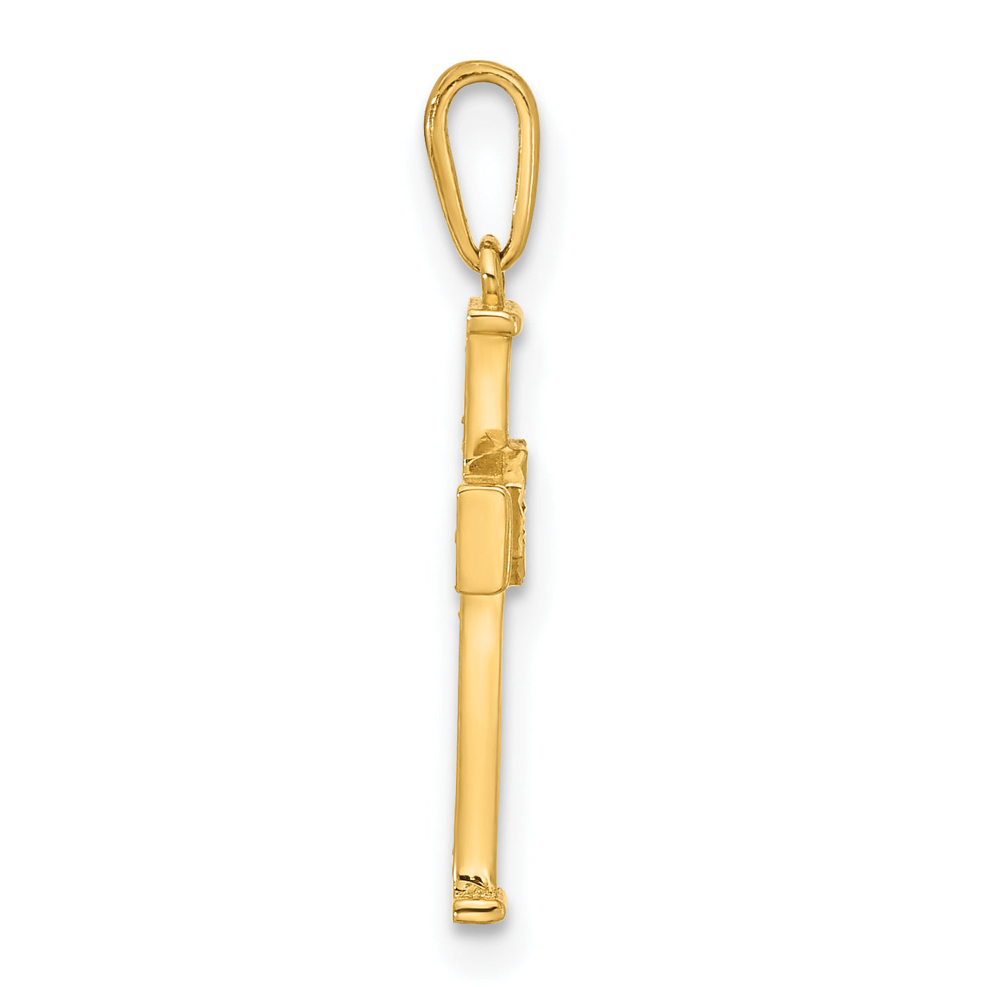 10K Yellow Gold Polished Cubic Zirconia Cross Charm Secondary image