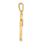 10K Yellow Gold Polished Cubic Zirconia Cross Charm