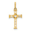 10K Yellow Gold Polished Cubic Zirconia Cross Charm