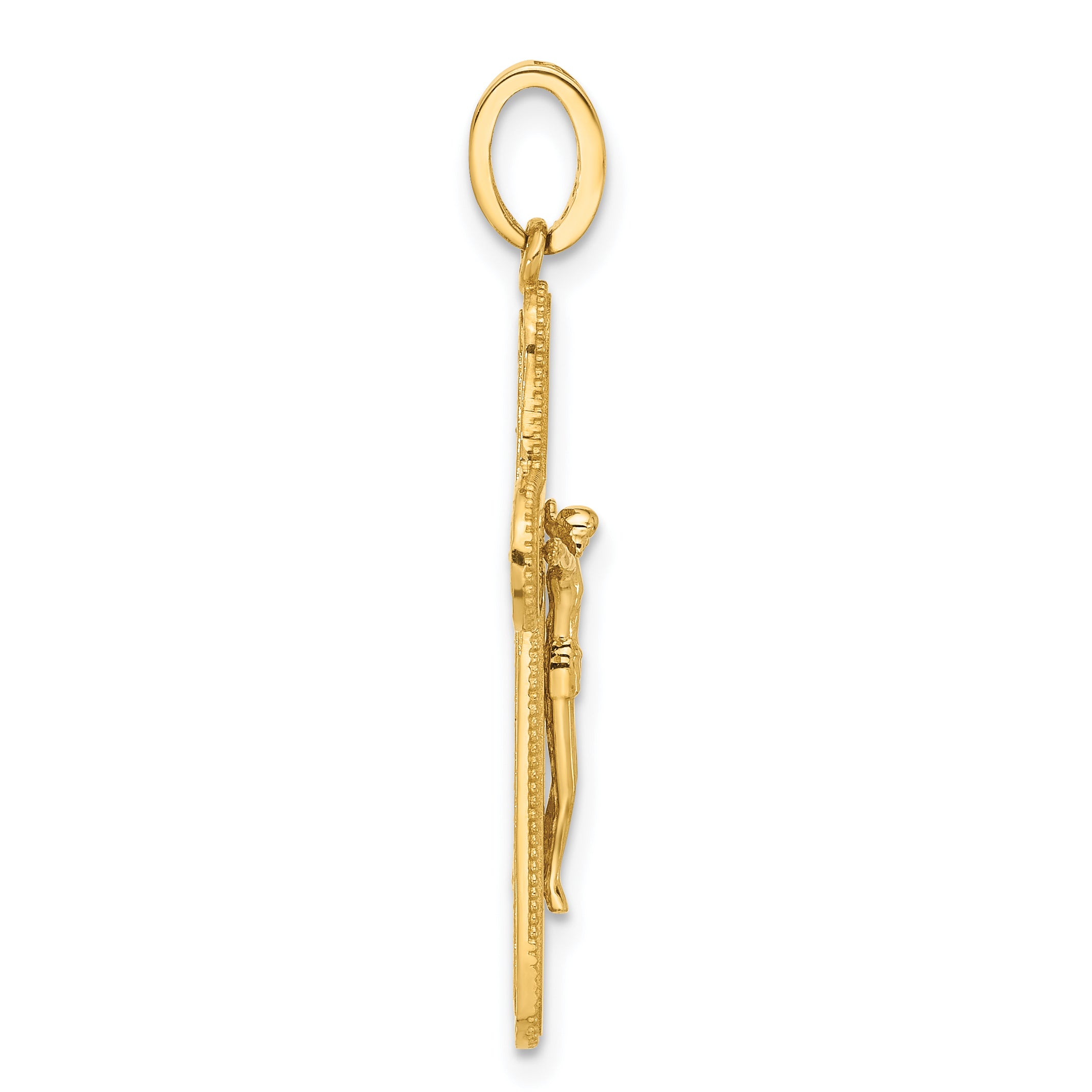 10K Polished CZ Crucifix Cross Pendant Secondary image