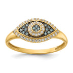 10K Polished CZ and Created Opal Ring