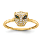 10K Polished Round CZ Solitaire Ring