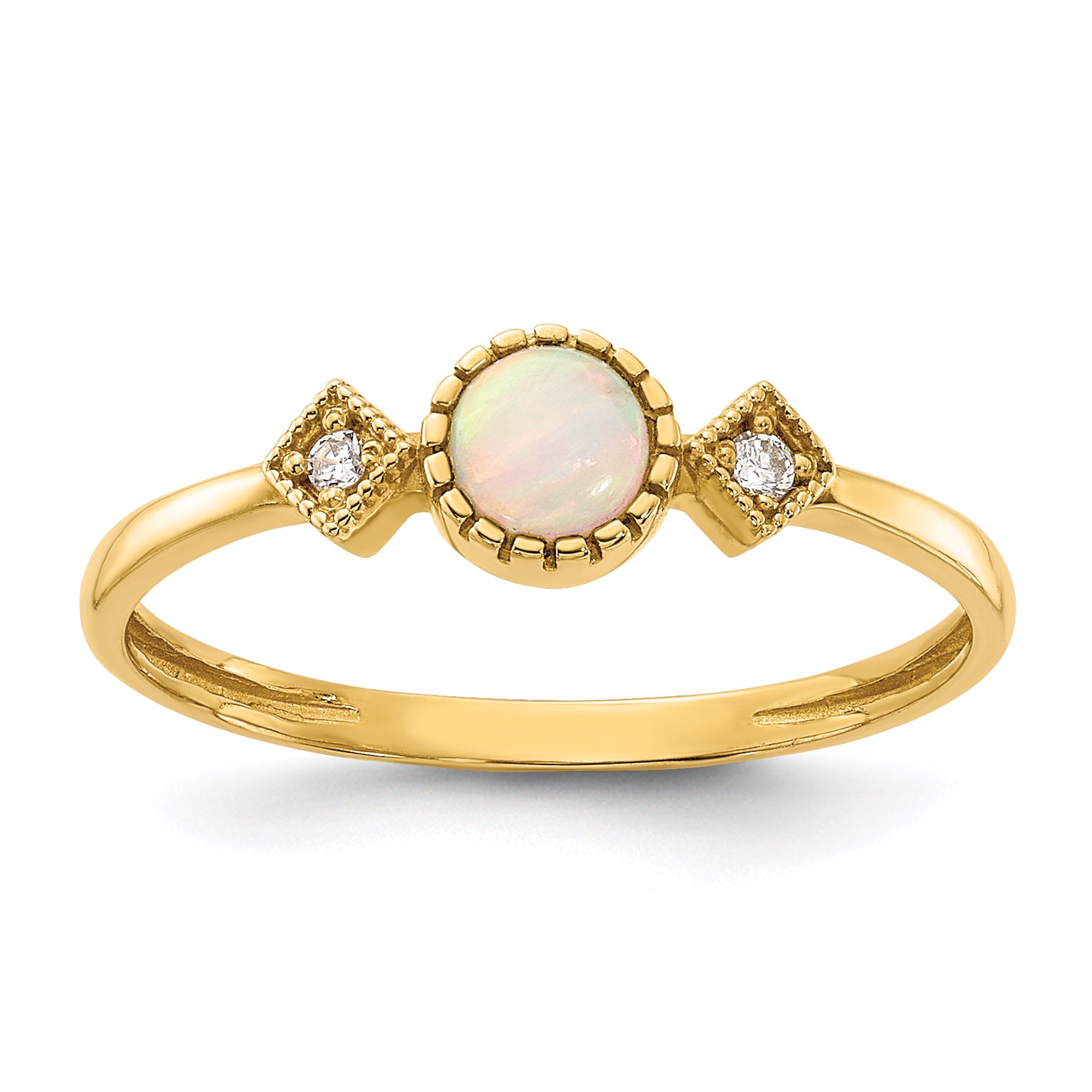 10K Polished 5 Stone CZ Ring Main image