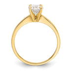 10K Polished Round CZ Solitaire Ring
