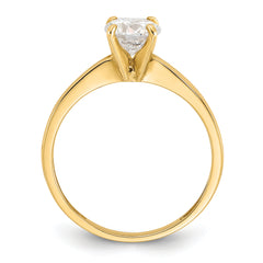 10K Polished Round CZ Solitaire Ring