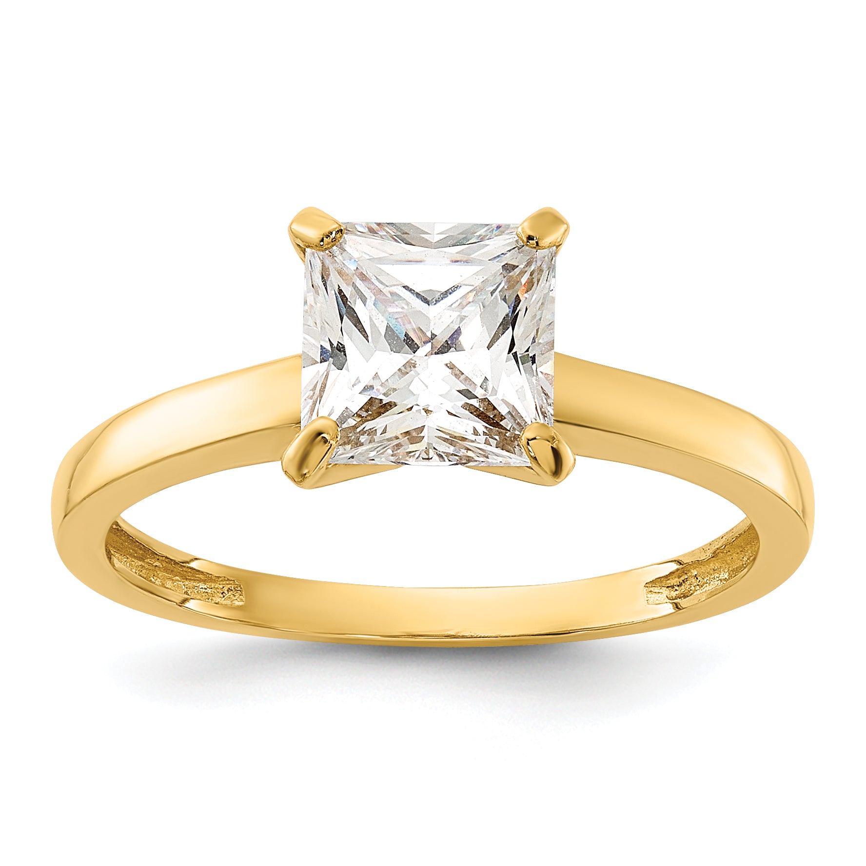 10K Polished CZ Ring