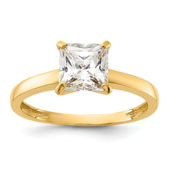 10K Polished CZ Ring