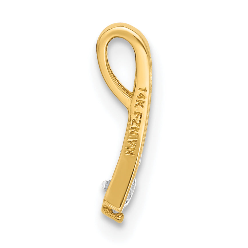 10K Polished CZ Fancy Chain Slide Secondary image
