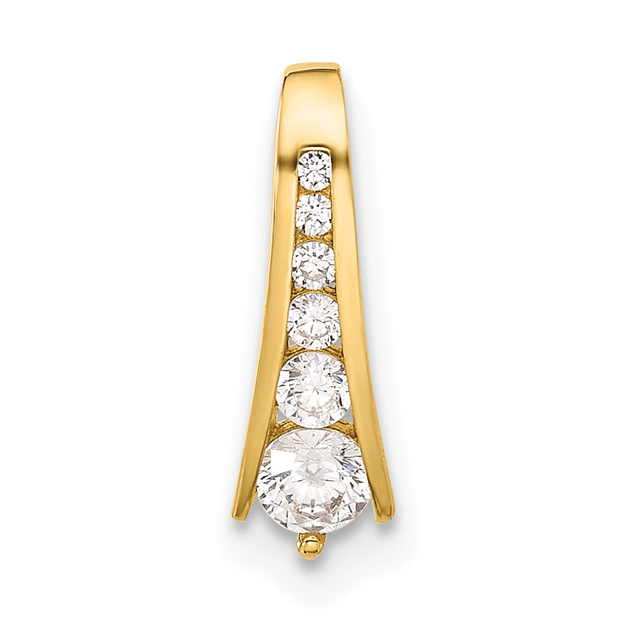 10K Polished CZ Fancy Chain Slide Main image