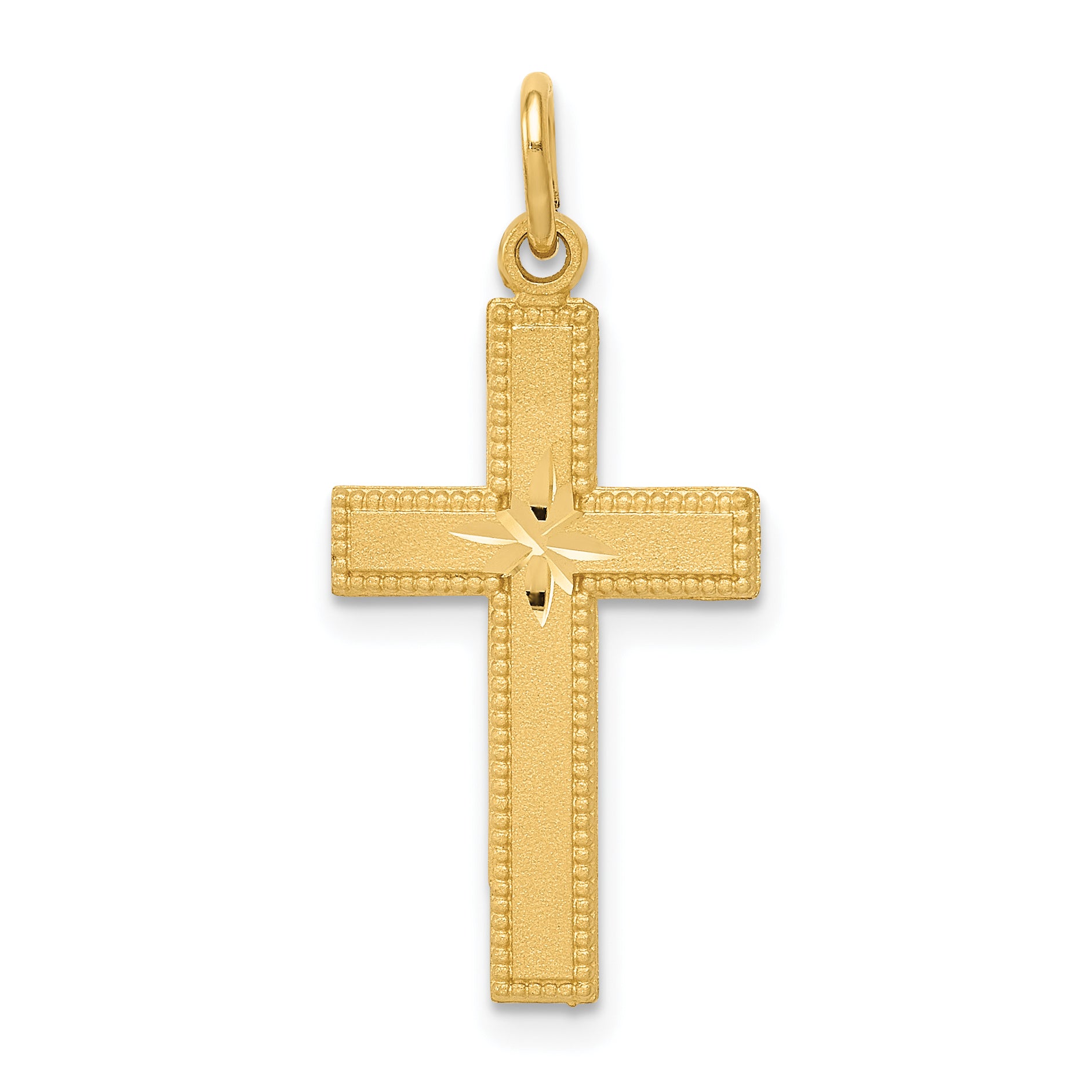 10k Diamond-cut Cross Pendant Main image