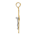10k Two-tone Diamond-cut Crucifix Pendant
