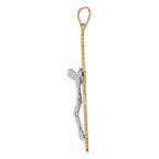 10k Two-tone Diamond-cut Crucifix Pendant