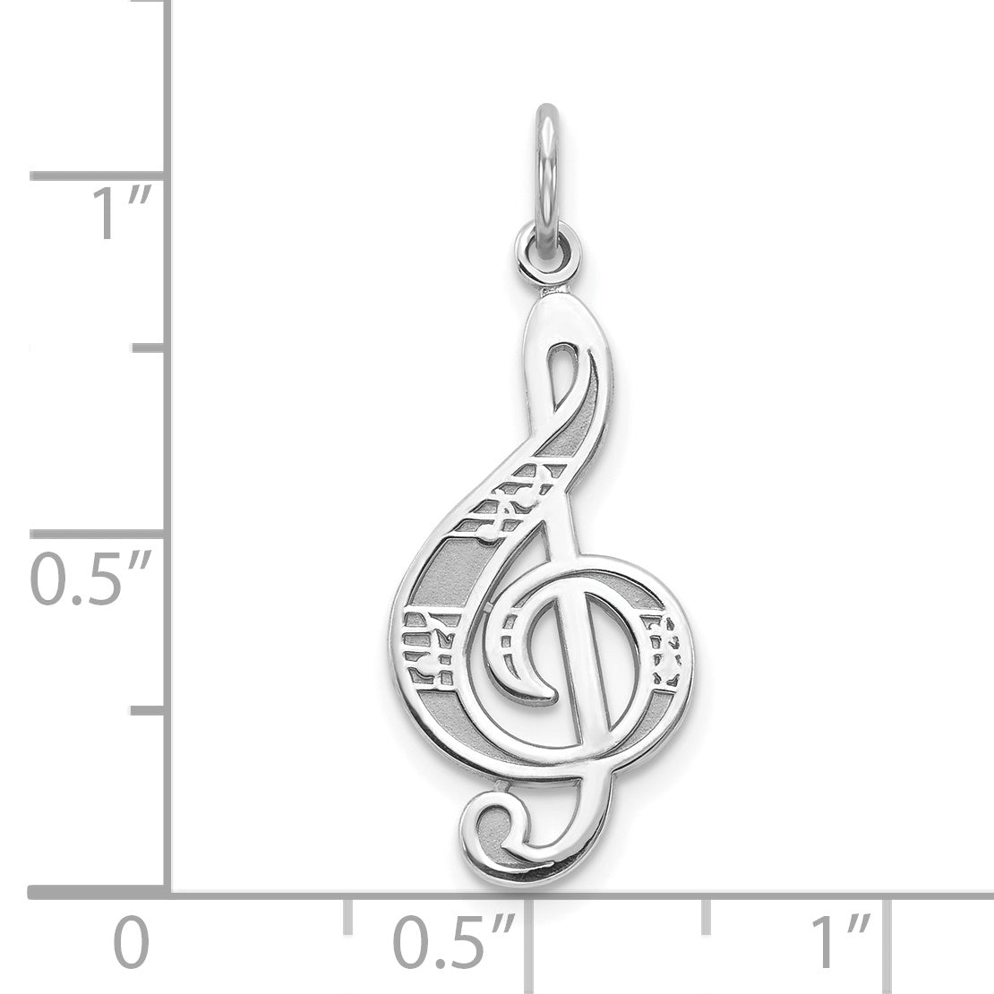 10k White Gold Treble Clef Charm Secondary image