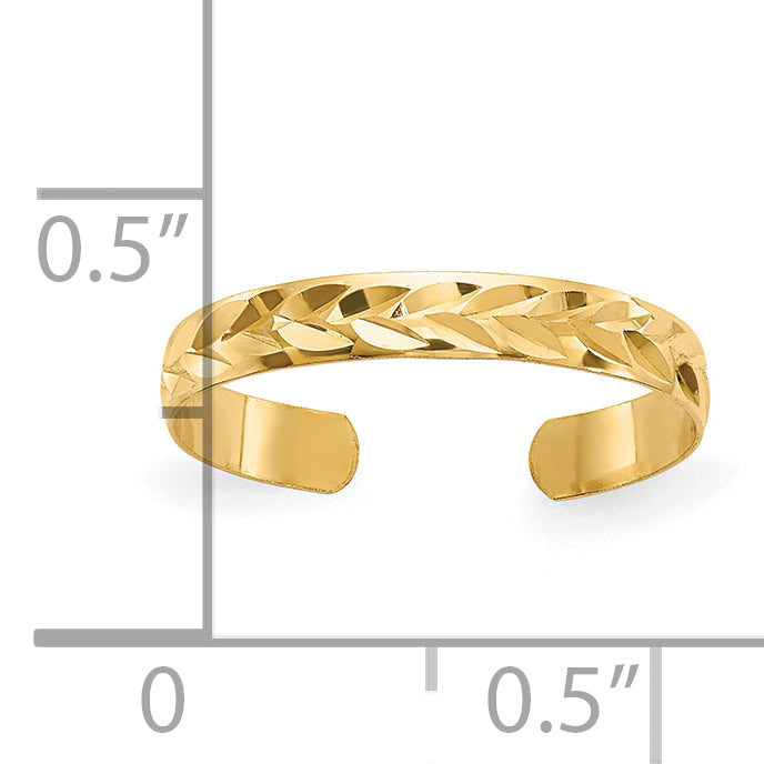 10K Diamond-Cut Toe Ring