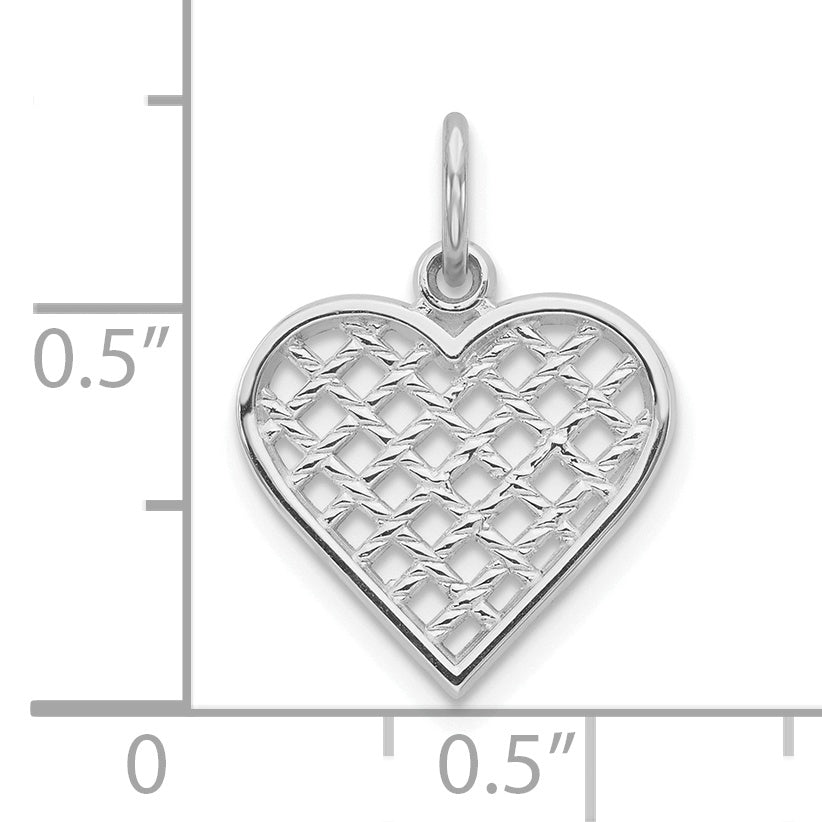 10k White Gold Heart Charm Secondary image