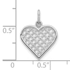 10k White Gold Heart Charm