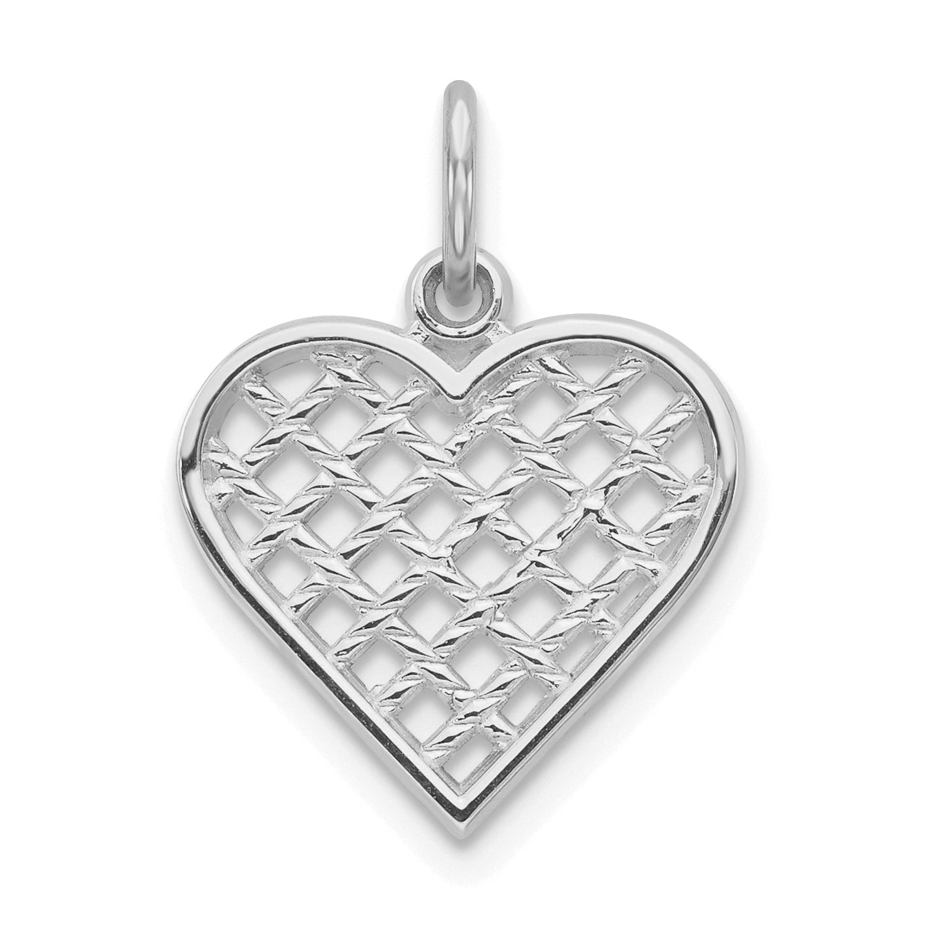 10k White Gold Heart Charm Main image