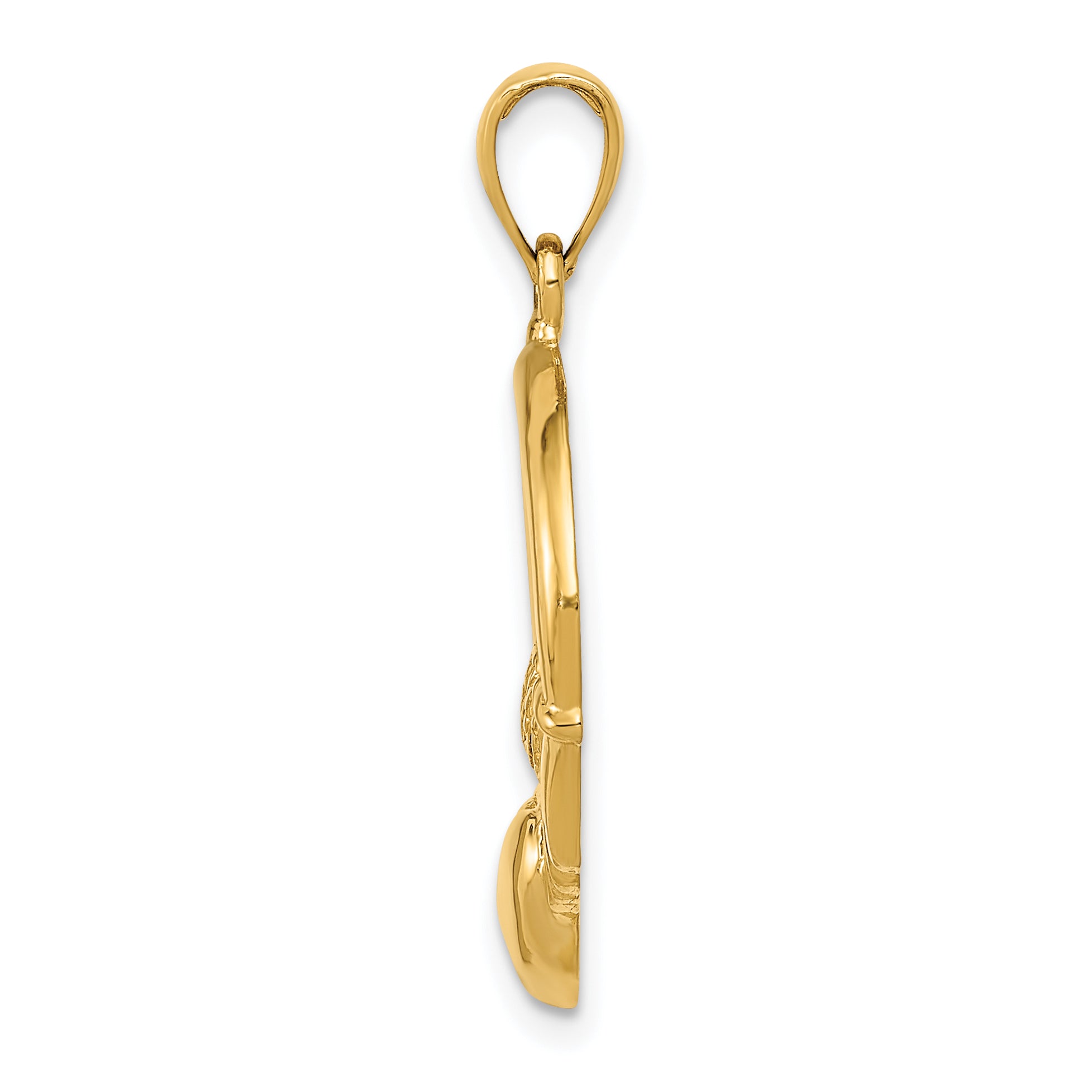 10k Polished Claddagh Pendant