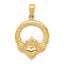 10k Polished Claddagh Pendant
