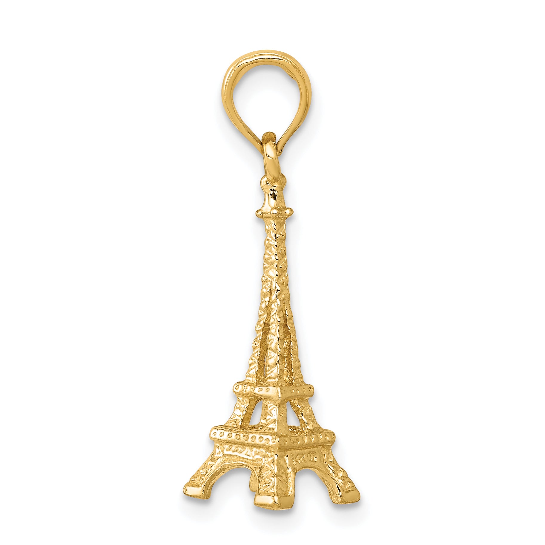 10k Solid Polished 3-D Eiffel Tower Charm Secondary image