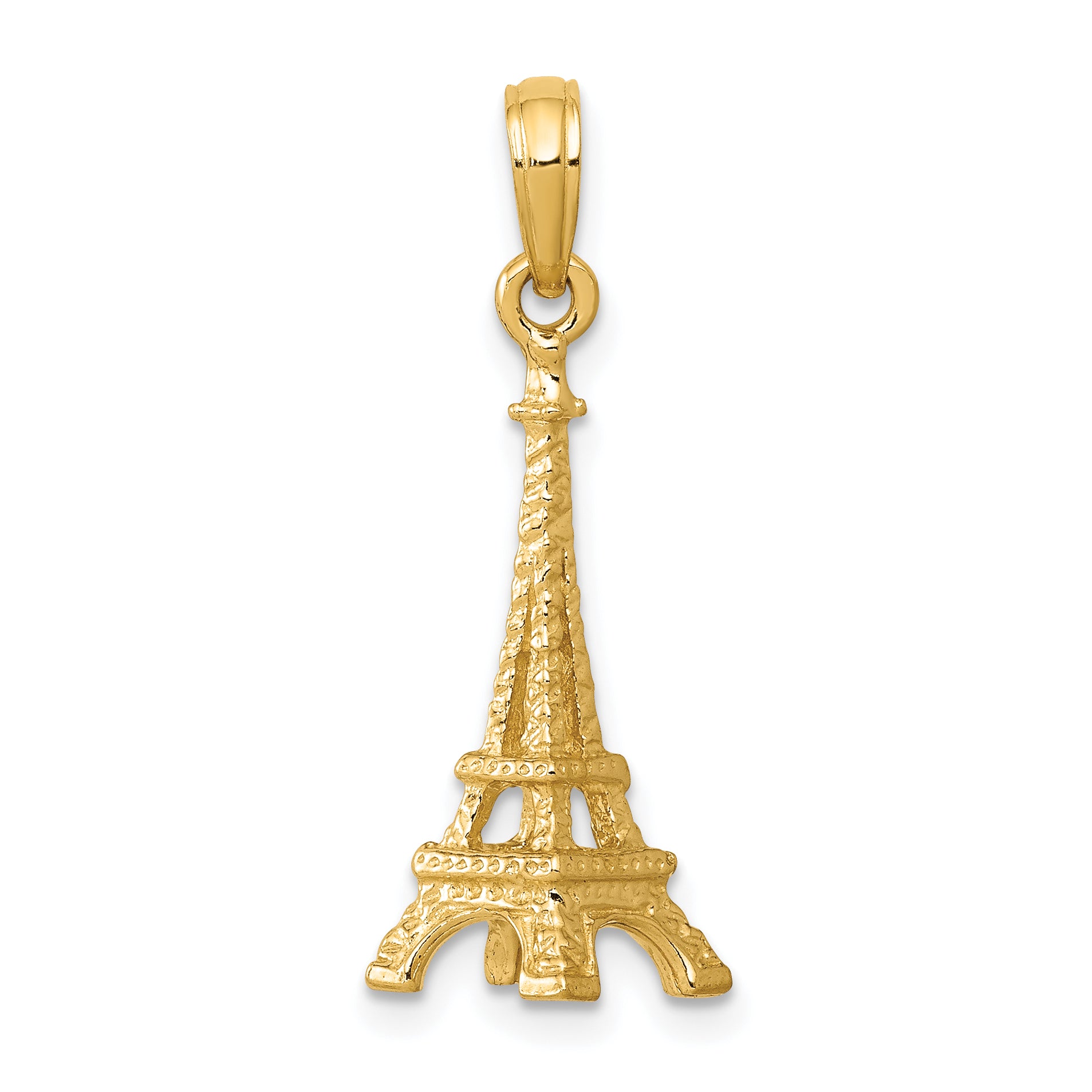 10k Solid Polished 3-D Eiffel Tower Charm Main image
