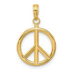 10K Yellow Gold Peace Sign Charm - view 3