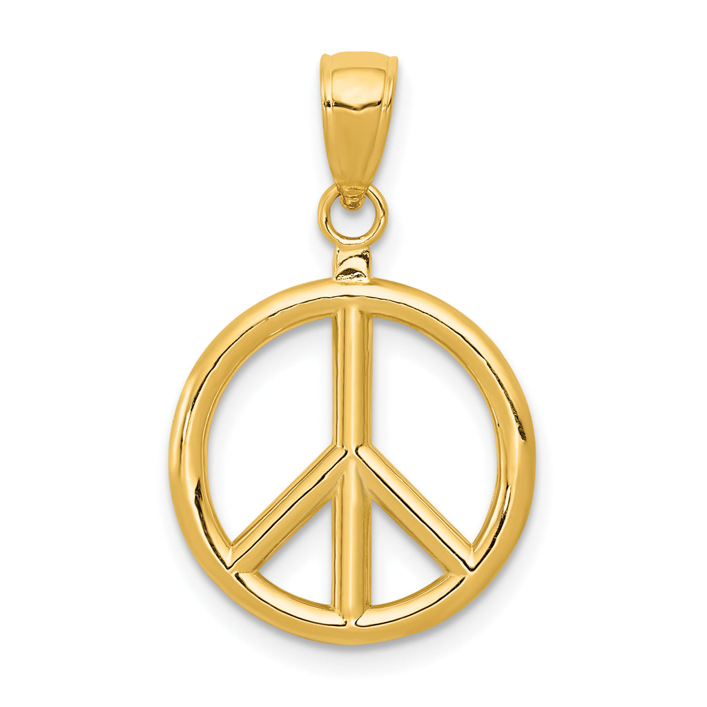 10K Yellow Gold Peace Sign Charm