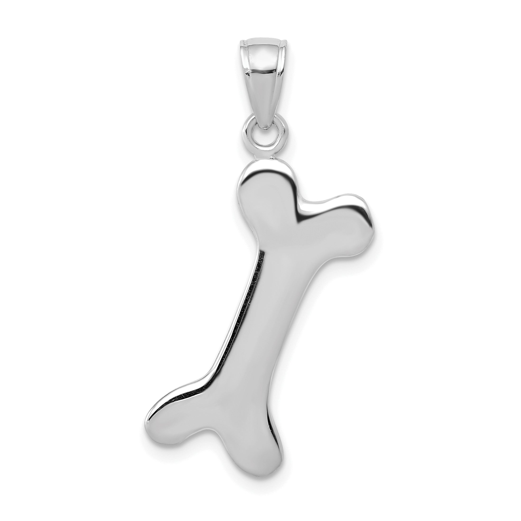 10k White Gold 3-D Dog Bone Pendant Main image
