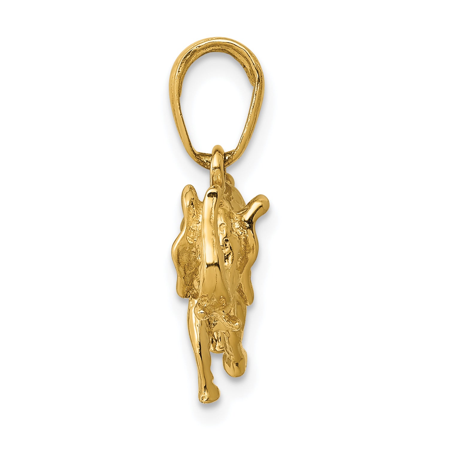 10K Satin 3-D Elephant Pendant Secondary image
