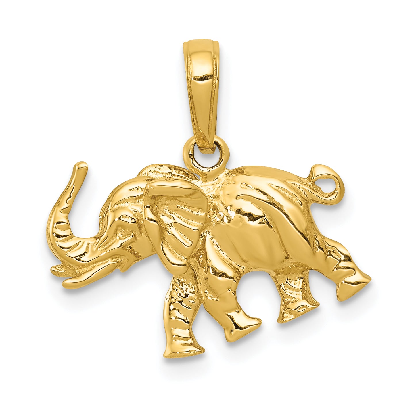 10K Satin 3-D Elephant Pendant Main image