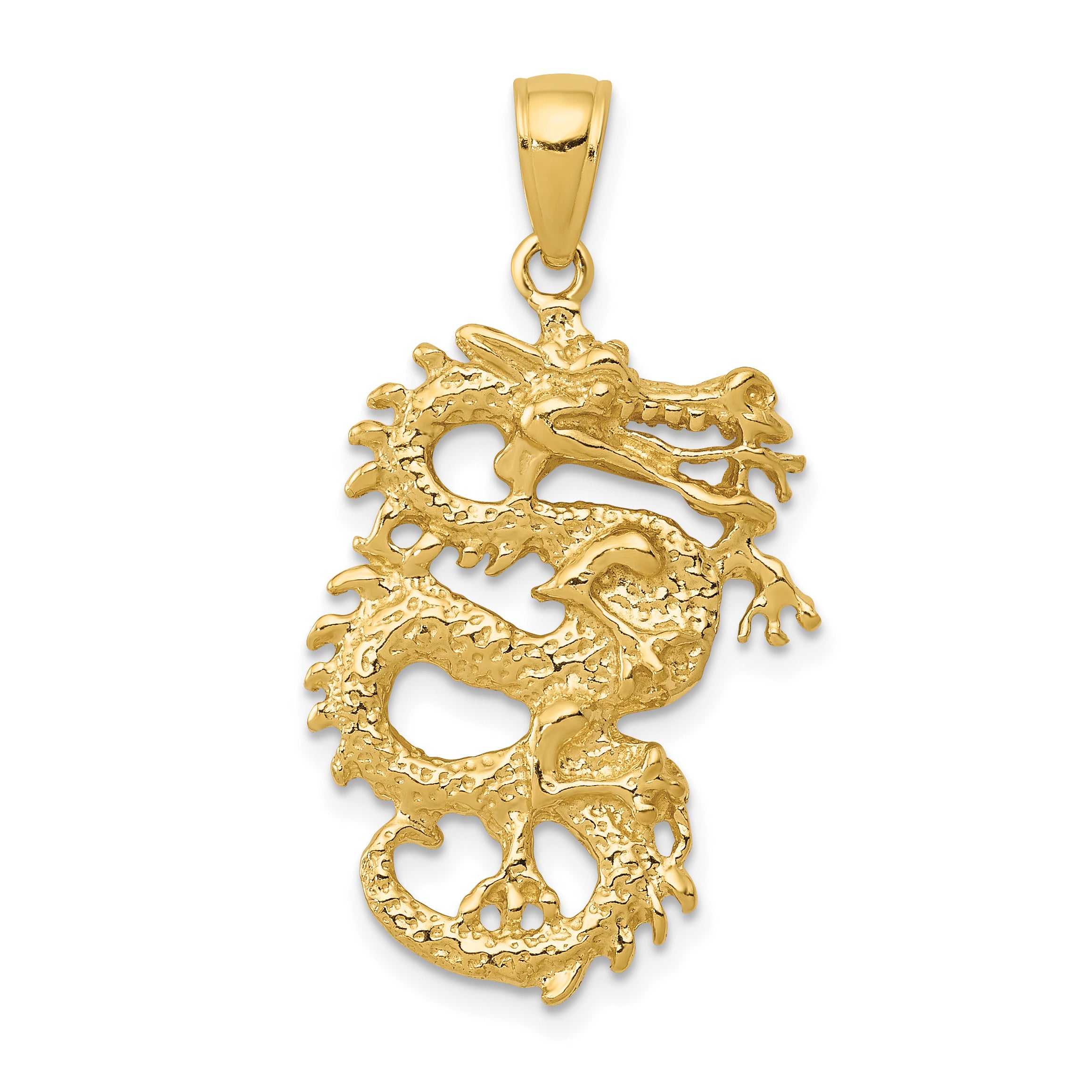 10k Solid 3-D Dragon Pendant Main image